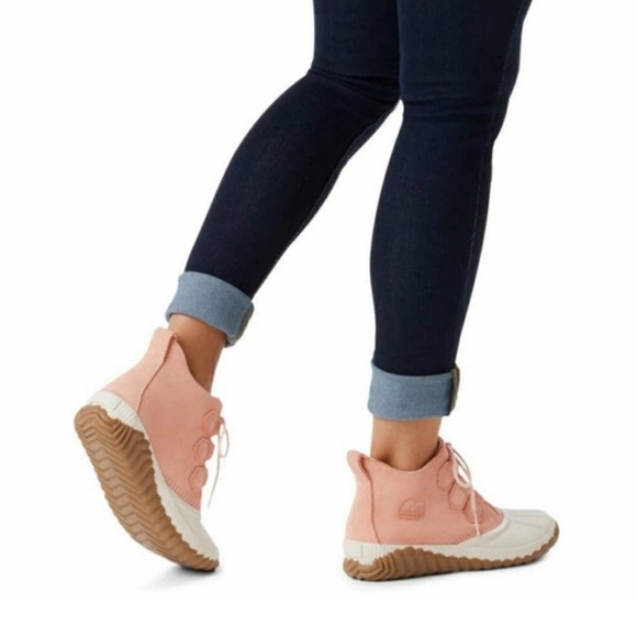 Sorel Out N and About Leather Waterproof Duck Ankle Boot Pink 7 - Picture 10 of 10